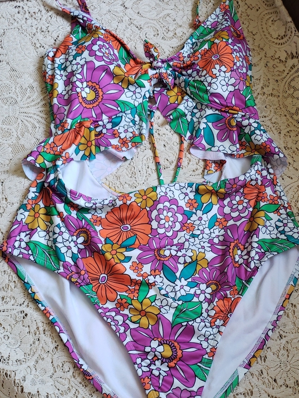Hurley Floral One-Piece Swimsuit - Multicolor Plus Size 3X New